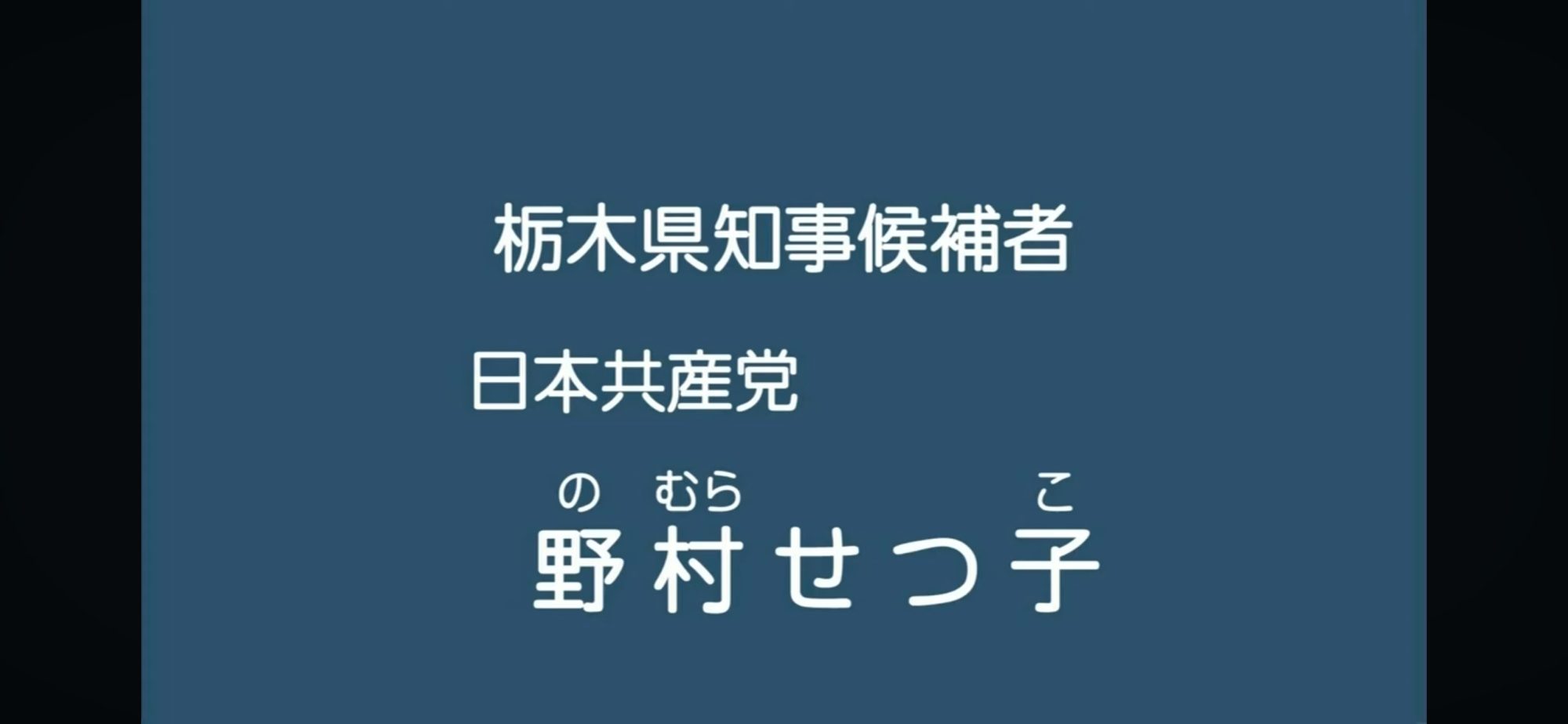【政見放送】野村せつ子 2012栃木県知事選