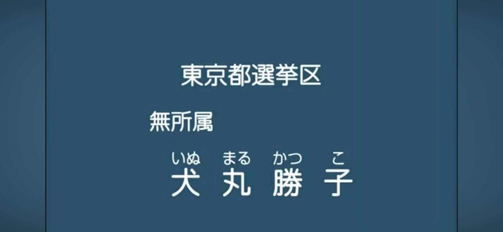 【政見放送】犬丸勝子（無所属） 2013参院選・東京選挙区