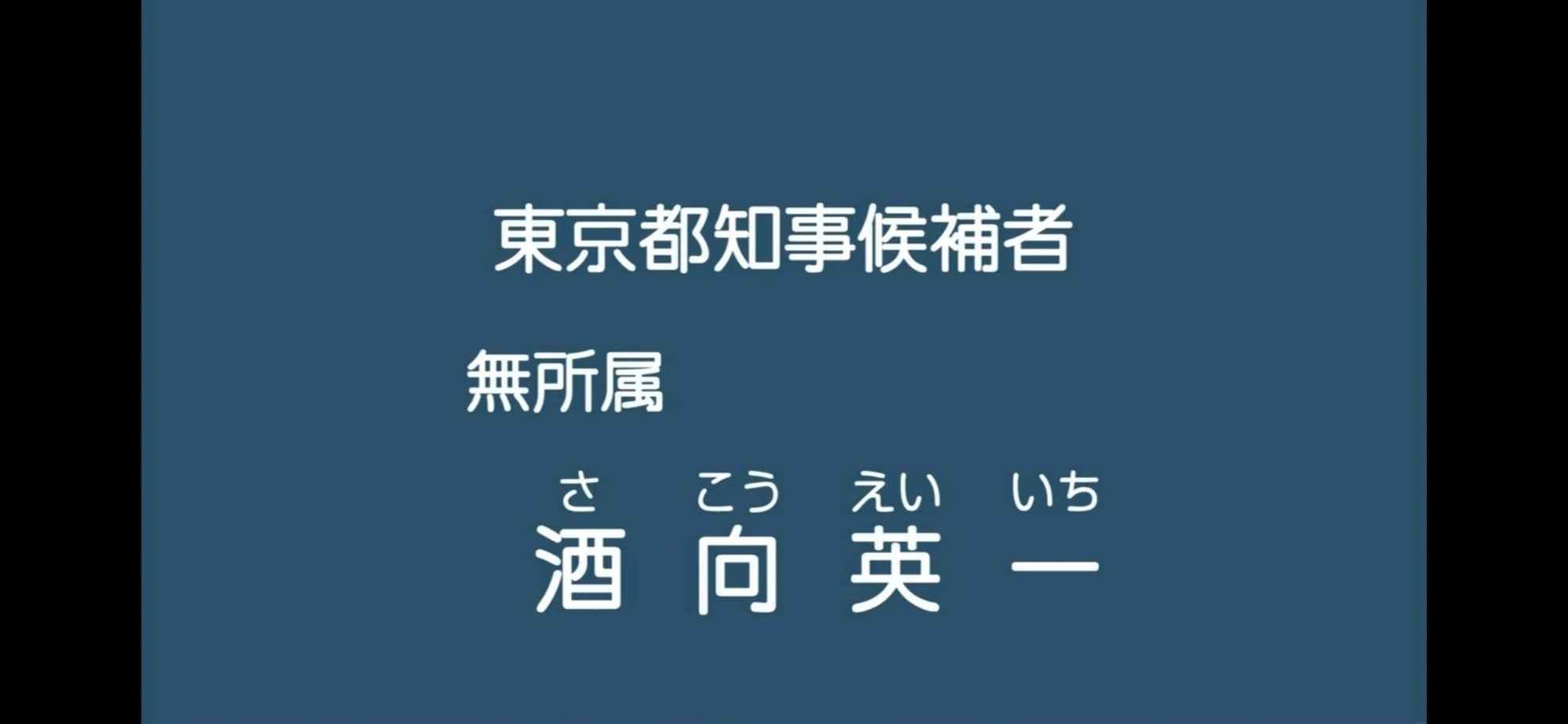 【政見放送】酒向英一（無所属） 2014東京都知事選